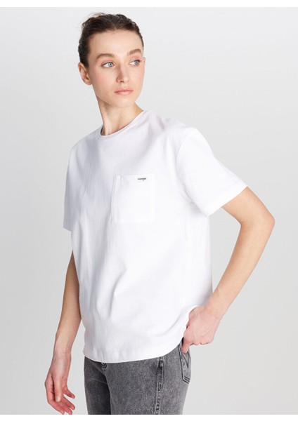 Ekru Kadın Regular Fit T-Shirt W2510736102-REGULAR Fit Cepli T-Shi