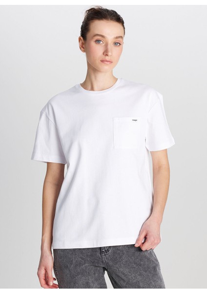 Ekru Kadın Regular Fit T-Shirt W2510736102-REGULAR Fit Cepli T-Shi