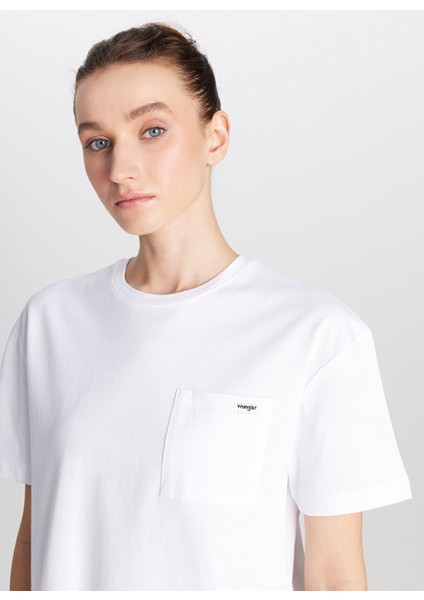 Ekru Kadın Regular Fit T-Shirt W2510736102-REGULAR Fit Cepli T-Shi