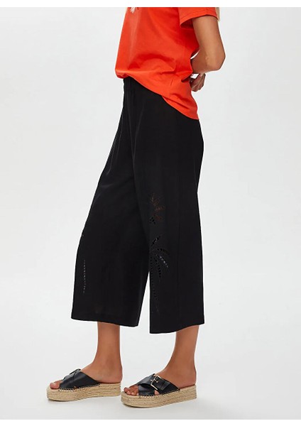 Siyah Kadın Bol Kesim Pantolon US25PNT046 fırsatları