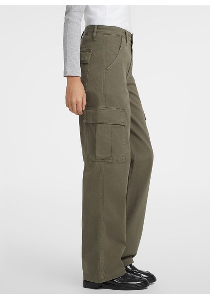 Haki Kadın Normal Pantolon Gj Cargo Chıno - Eco Org Co Classıc modelleri
