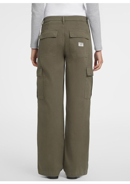 Haki Kadın Normal Pantolon Gj Cargo Chıno - Eco Org Co Classıc indirimleri
