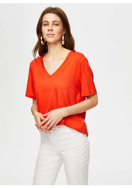 Turuncu Kadın Bol Kesim T-Shirt BS25TSH001 modelleri