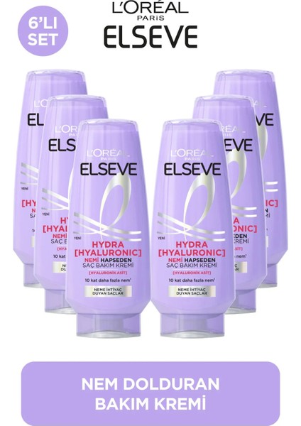 L'Oreal Paris 6'lı Elseve Hydra [Hyaluronic] Nem Dolduran Saç Kremi 250ml