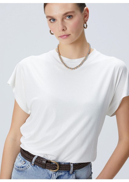 Ekru Kadın Basic T-Shirt 1094625
