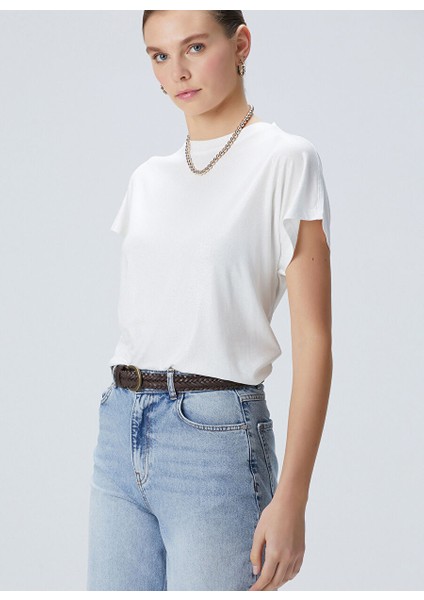 Ekru Kadın Basic T-Shirt 1094625