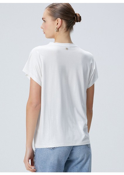 Ekru Kadın Basic T-Shirt 1094625