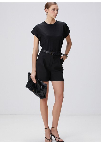 Siyah Kadın Basic T-Shirt 1094625