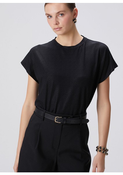 Siyah Kadın Basic T-Shirt 1094625
