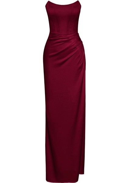 Gaia Maxi Saten Elbise