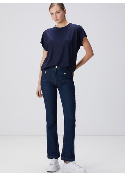 Lacivert Kadın Basic T-Shirt 1094625 fiyatları