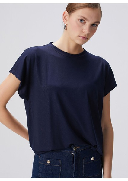 Lacivert Kadın Basic T-Shirt 1094625 fırsatları