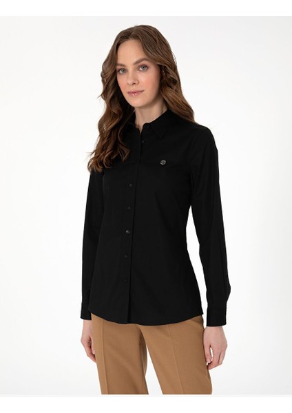 Siyah Slim Fit Uzun Kollu Gömlek modelleri
