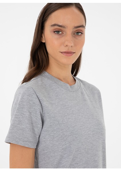 Gri Melanj Kadın Regular Fit T-Shirt Sımo fiyatları