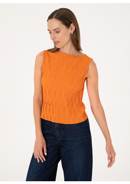 Turuncu Kadın Comfort Fit T-Shirt Parnı-B modelleri