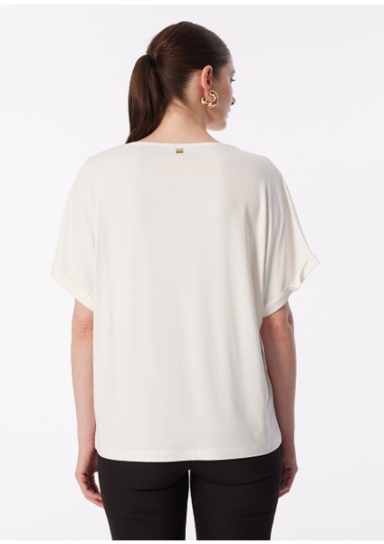 Bisiklet Yaka Ekru Kadın T-Shirt 1091305 indirimleri