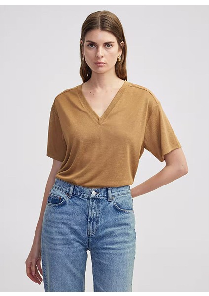 Ipekyol Kahverengi Kadın Oversize T-Shirt IS1250070169 fiyatları