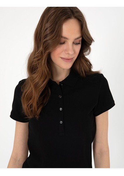 Siyah Regular Fit %100 Pamuk Polo Yaka Basic Tişört fiyatları