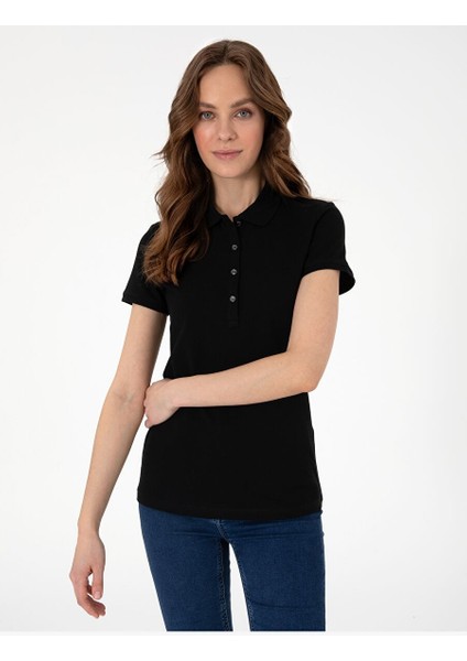 Siyah Regular Fit %100 Pamuk Polo Yaka Basic Tişört modelleri