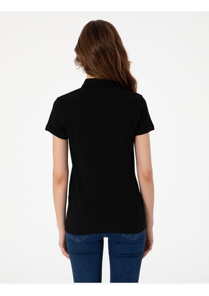 Siyah Regular Fit %100 Pamuk Polo Yaka Basic Tişört indirimleri