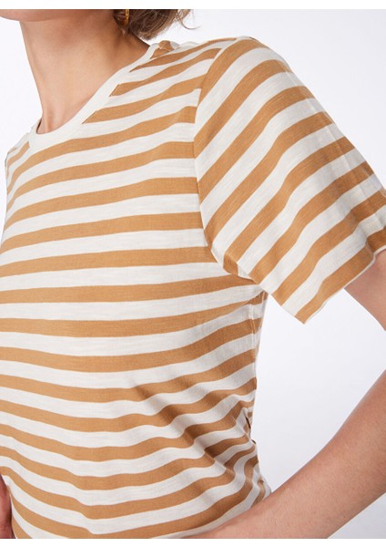 Beyaz - Bej Kadın Bisiklet Yaka Basic T-Shirt FC4SL-TST0536 fırsatları