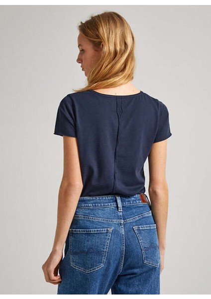 Lacivert Kadın Normal Baskılı T-Shirt PL505822 fırsatları