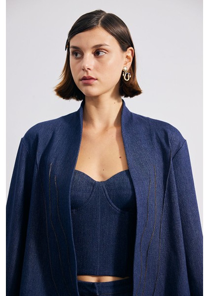 Jean Kimono Ceket