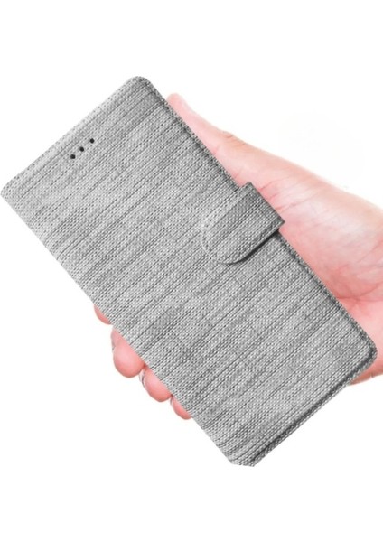 Xiaomi Mi Note 10 Pro Uyumlu Kart ve Para Bölmeli Standlı Cüzdanlı Kılıf - Gri