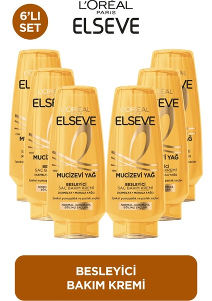 L'Oreal Paris 6'lı Elseve Mucizevi Yağ Besleyici Saç Bakım Kremi 250 ml