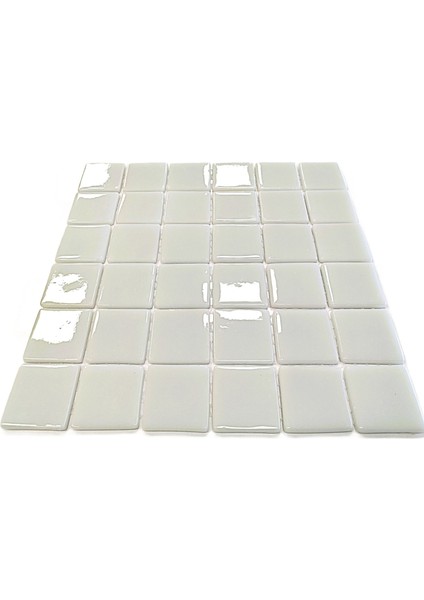 Mutfak Tezgah Arası, Havuz, Banyo, Sauna, Spa, Iç ve Dış Dekorasyonda Tüm Yüzeyler Için, 50X50MM. Beyaz, 31.5X31.5CM. Fileli Cam Mozaik. (10 File Karo = 1 M2 Fiyatıdır ) fiyatları