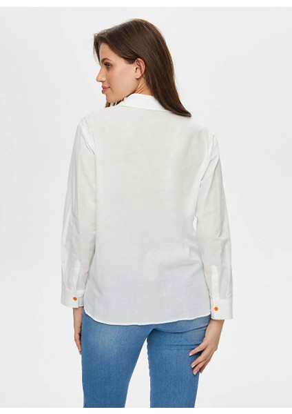 Beyaz Kadın Slim Fit Gömlek US25GML030 indirimleri
