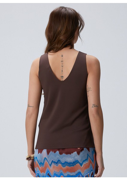Kahverengi Kadın Regular Fit Bluz 1093845