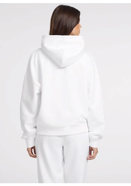 Beyaz Kadın Kapüşon Yaka Normal Kalıp Desenli Sweatshirt Gj Hood Os Amerıcan - Organıc Co/pl fırsatları