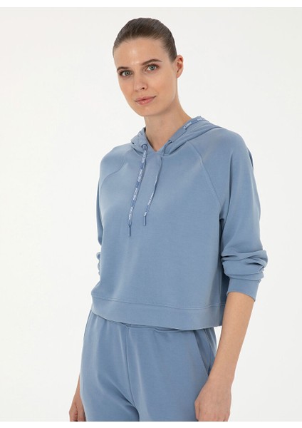 Kapüşon Yaka Indigo Kadın Sweatshırt Pante-Sw modelleri