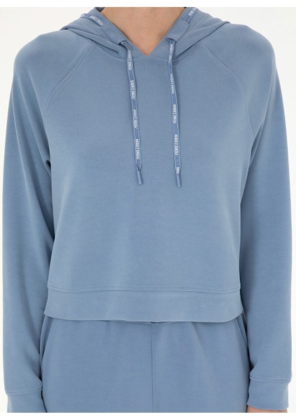 Kapüşon Yaka Indigo Kadın Sweatshırt Pante-Sw