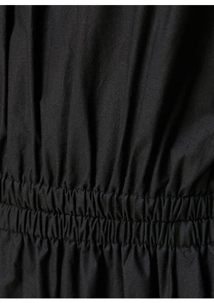 Siyah Kadın Bisiklet Yaka Regular Fit Elbise 1086200