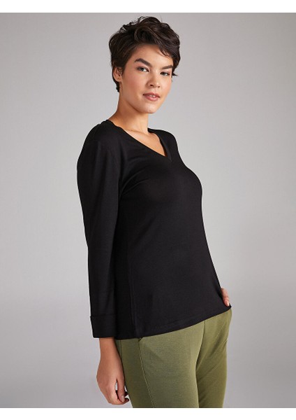V Yaka Truvakar Kol T-Shirt 00018 fiyatları