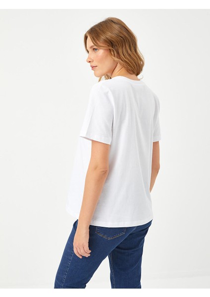 %100 Pamuk V Yaka T-Shirt 00095 modelleri