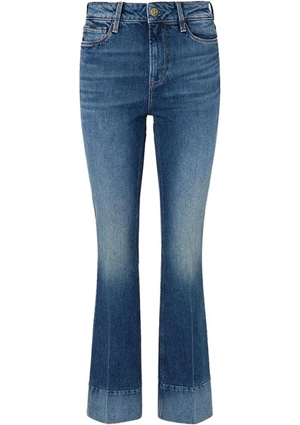 Koyu Mavi Kadın Standart Düz Denim Pantolon PL2046102