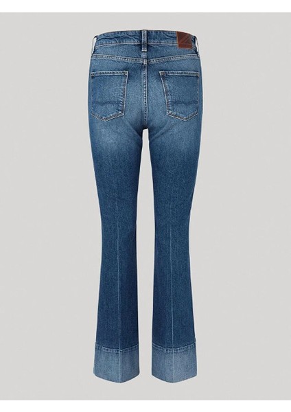 Koyu Mavi Kadın Standart Düz Denim Pantolon PL2046102 fiyatları