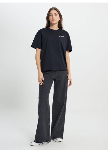 Siyah Kadın Relaxed T-Shirt W7R4EE001 Black T-Shirt