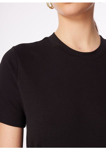 Bisiklet Yaka Siyah Kadın T-Shirt Sımo indirimleri