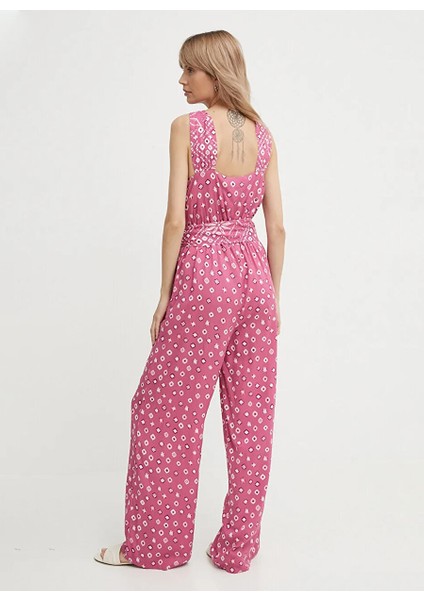 Pembe Kadın Normal Desenli Tulum PL230484 modelleri