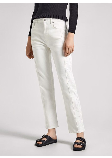 Beyaz Kadın Denim Pantolon PL2046930 fiyatları