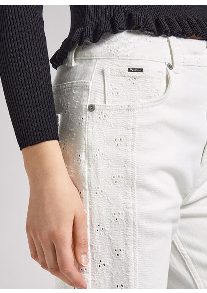 Beyaz Kadın Denim Pantolon PL2046930 fırsatları