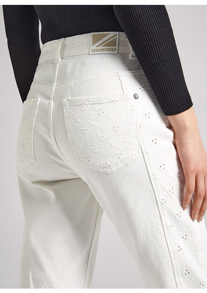 Beyaz Kadın Denim Pantolon PL2046930 indirimleri