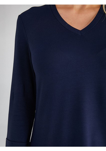 V Yaka Truvakar Kol T-Shirt 00018 indirimleri