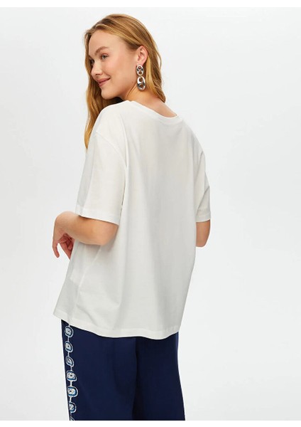 Ekru Kadın Comfort Fit T-Shirt US25TSH093 fırsatları