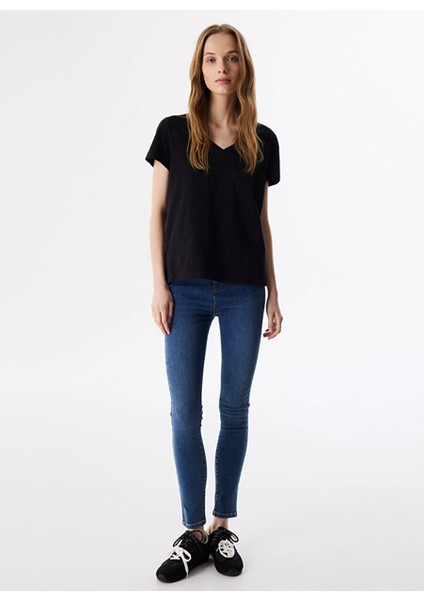 Siyah Kadın Standart T-Shirt TS1250070186 modelleri