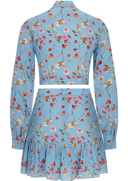 Floral Ipek Gömlek Etek Takım